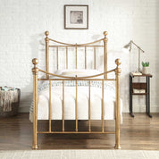 Hampstead Antique Brass Effect Metal Guest Bed with Trundle
