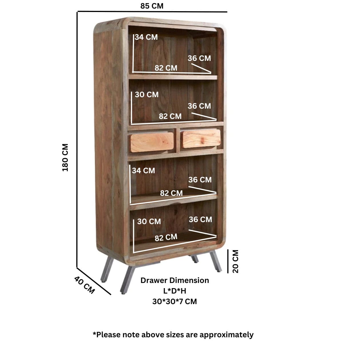 Adare Large Wooden Bookcase