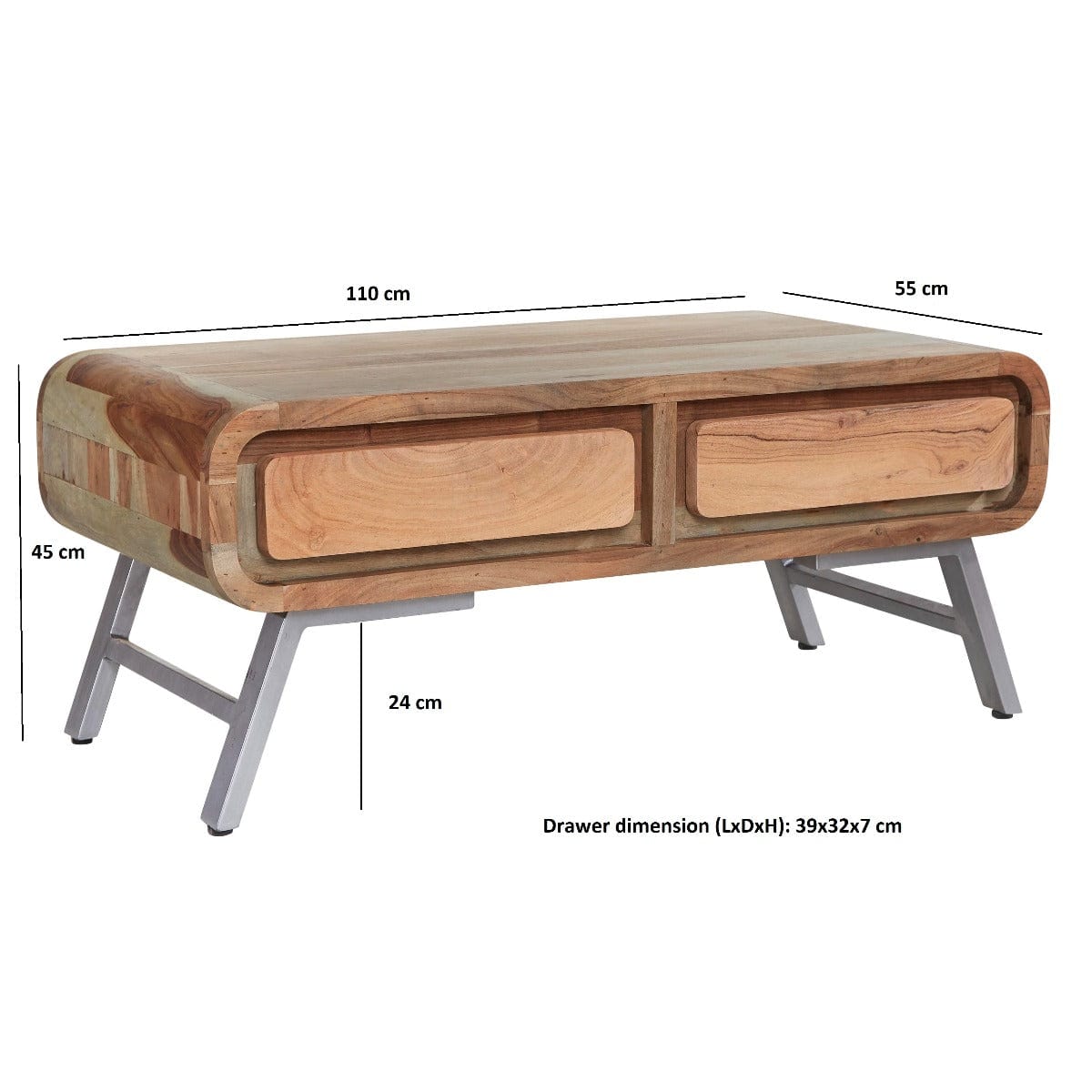 Adare Wooden 2 Drawer Coffee Table