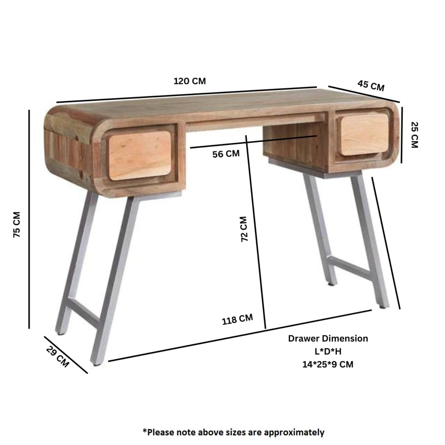 Adare Wooden Desk Console Table