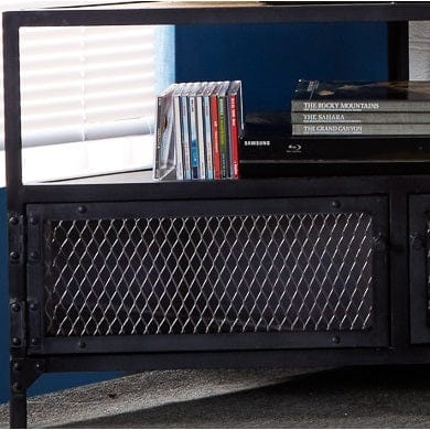 Belfast 110cm Industrial Metal & Wood Corner TV Media Unit
