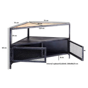 Belfast 110cm Industrial Metal & Wood Corner TV Media Unit