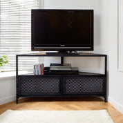 Belfast 110cm Industrial Metal & Wood Corner TV Media Unit