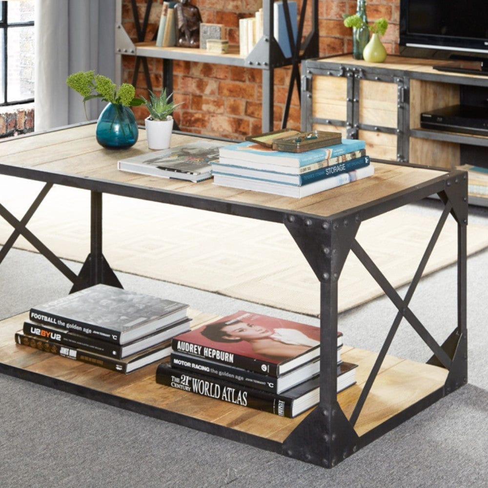 Belfast Metal & Wood Industrial Coffee Table