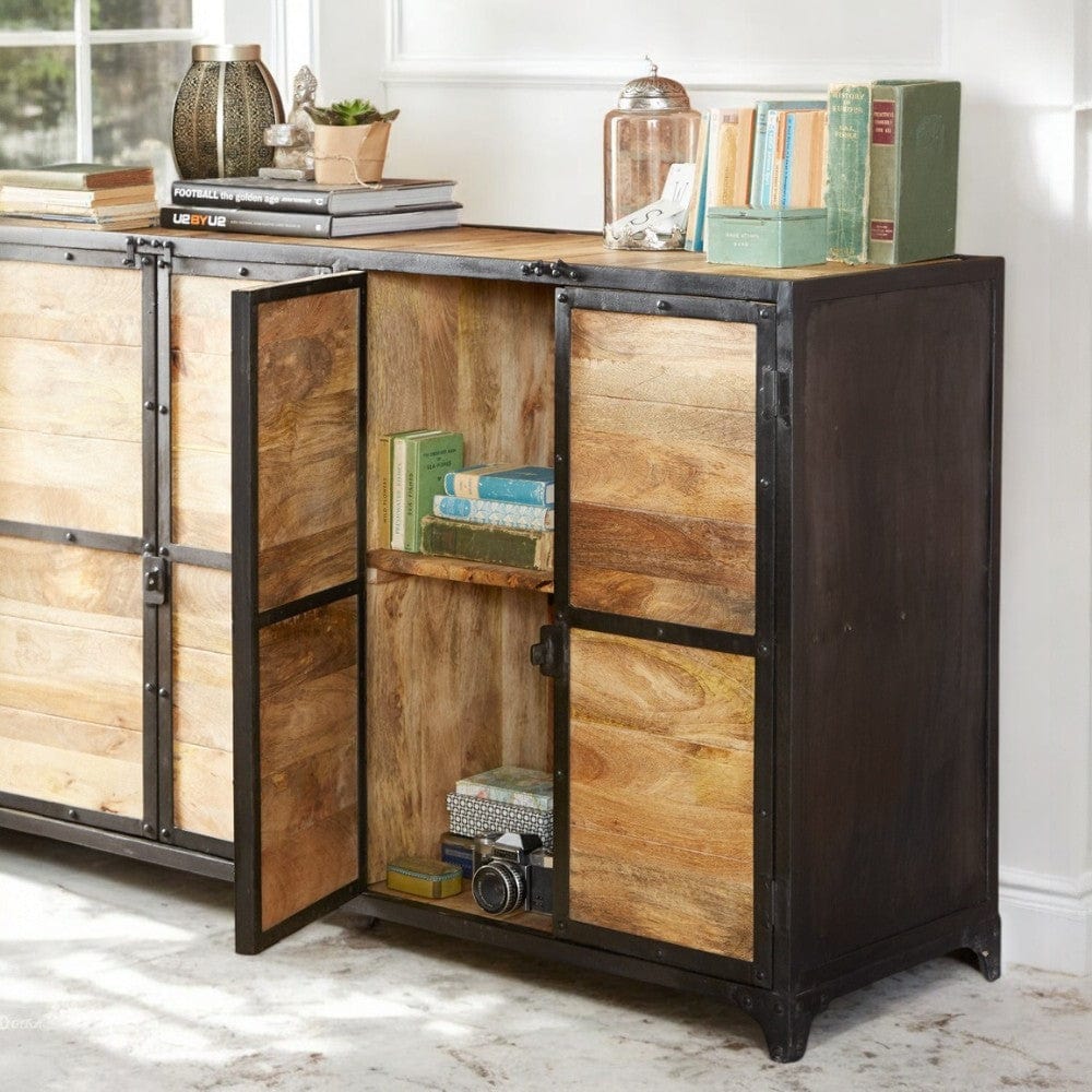 Belfast Wood & Metal Industrial 140cm Sideboard