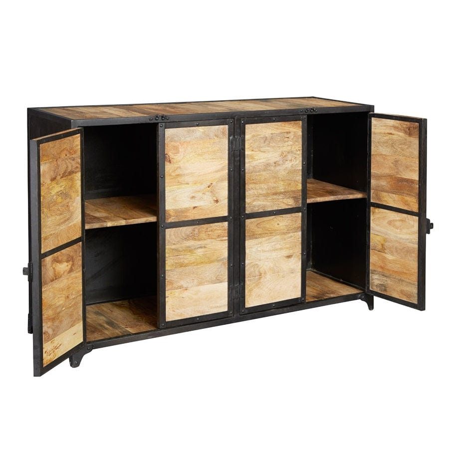 Belfast Wood & Metal Industrial 140cm Sideboard