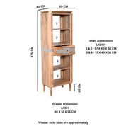 Blarney Narrow 1 Drawer Wooden Bookcase