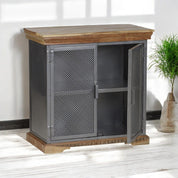 Cork Industrial Wood & Metal 2 Door 85cm Sideboard