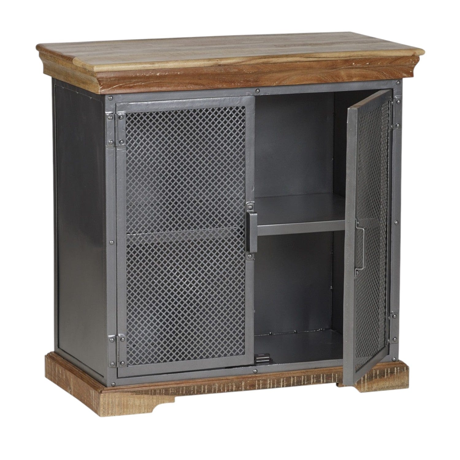 Cork Industrial Wood & Metal 2 Door 85cm Sideboard