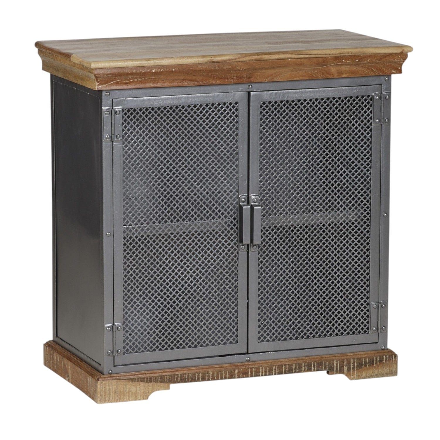 Cork Industrial Wood & Metal 2 Door 85cm Sideboard