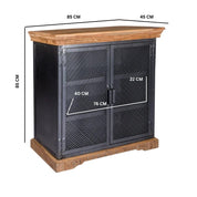 Cork Industrial Wood & Metal 2 Door 85cm Sideboard