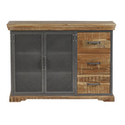Cork Industrial Wood & Metal 3 Drawer 125cm Sideboard