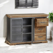 Cork Industrial Wood & Metal 3 Drawer 125cm Sideboard