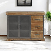 Cork Industrial Wood & Metal 3 Drawer 125cm Sideboard