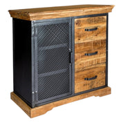 Cork Industrial Wood & Metal 3 Drawer 85cm Sideboard