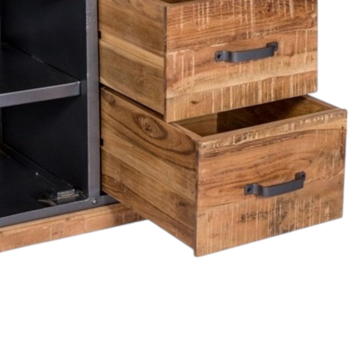 Cork Industrial Wood & Metal 3 Drawer 85cm Sideboard