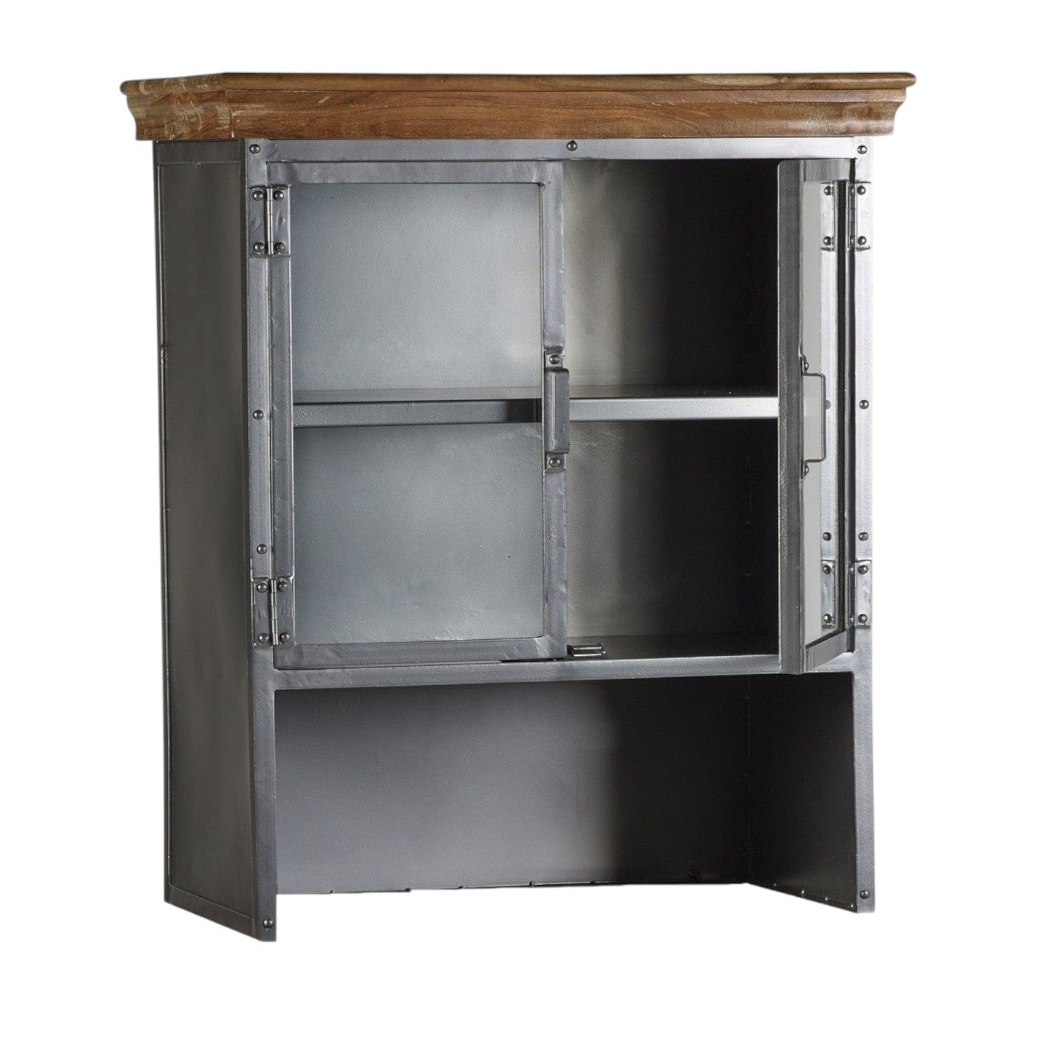 Cork Industrial Wood & Metal 85cm Sideboard Hutch (Top Only)