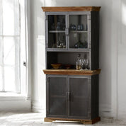 Cork Industrial Wood & Metal 85cm Sideboard Hutch (Top Only)