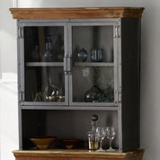 Cork Industrial Wood & Metal 85cm Sideboard Hutch (Top Only)