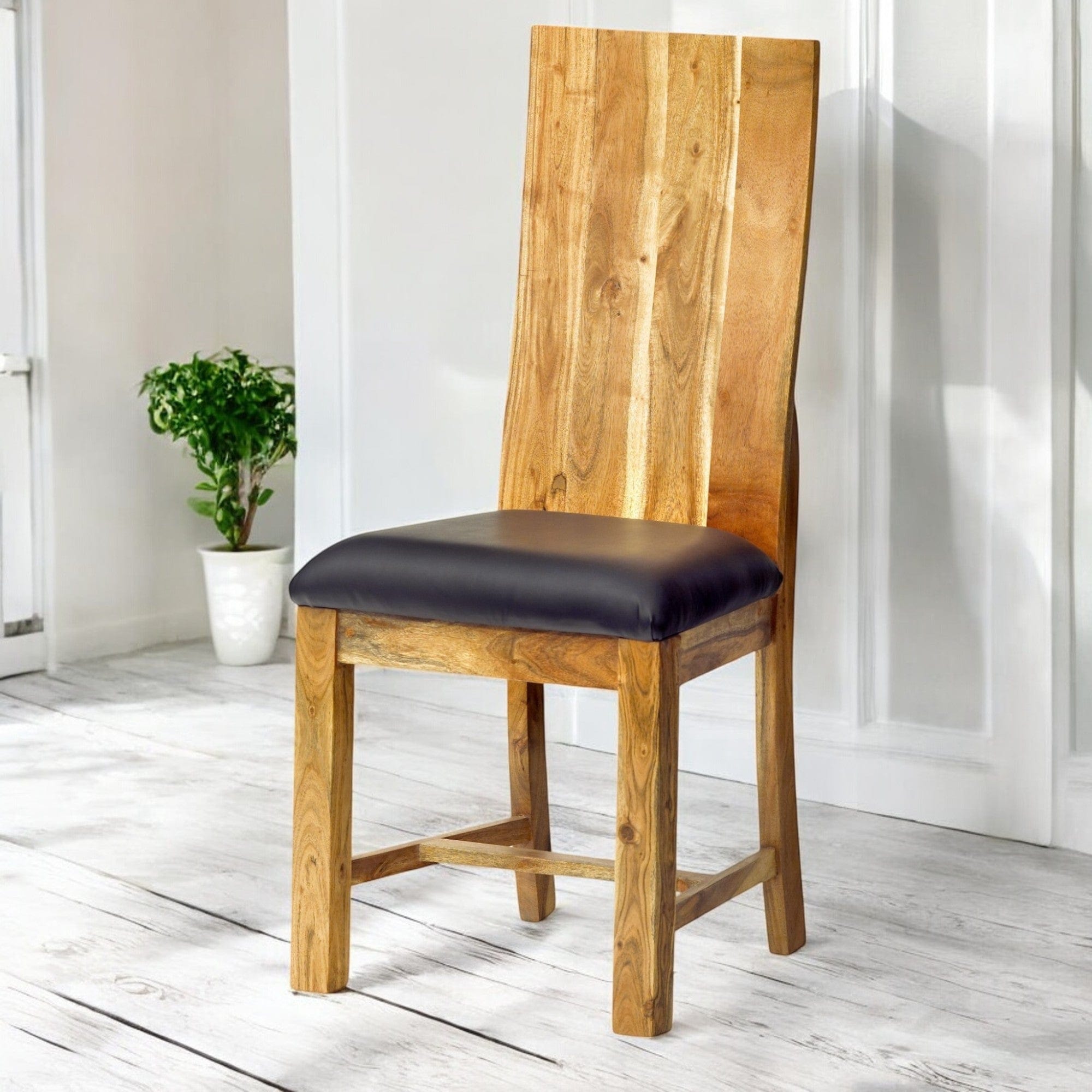 Cork Wooden Dining Chair Set of 2