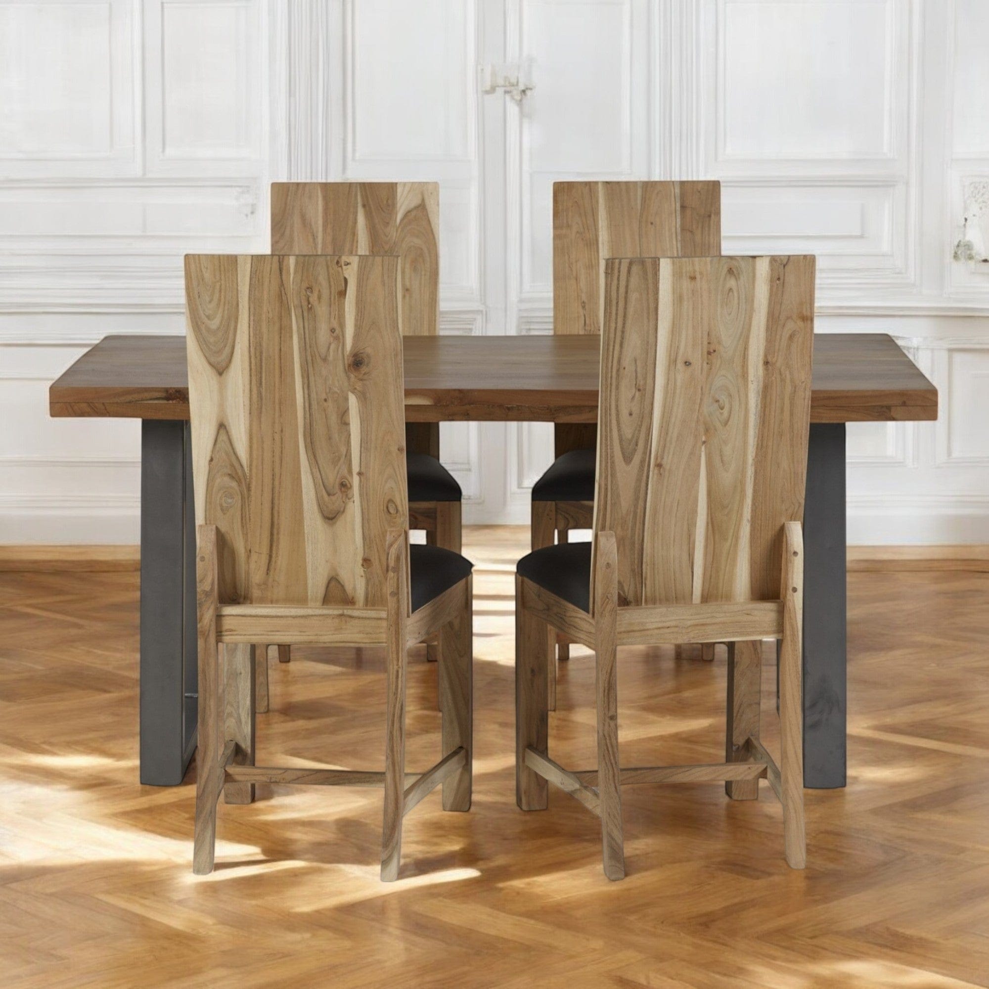 Cork Wooden Dining Chair Set of 2