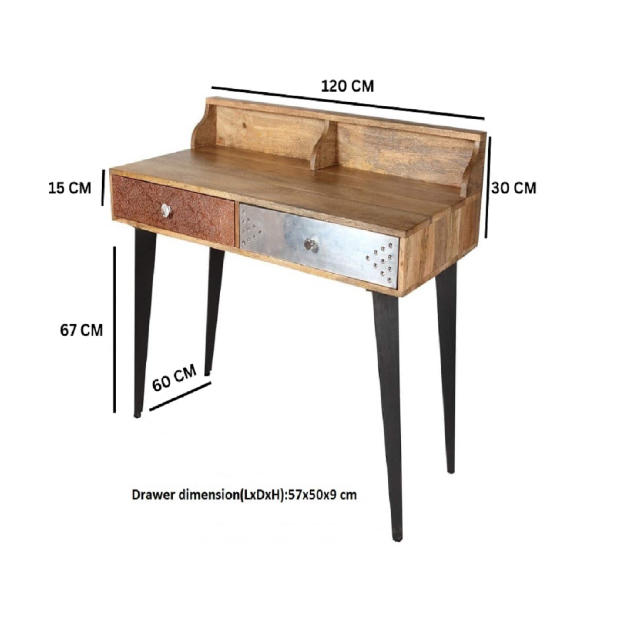 Donegal Wooden 2 Drawer Desk