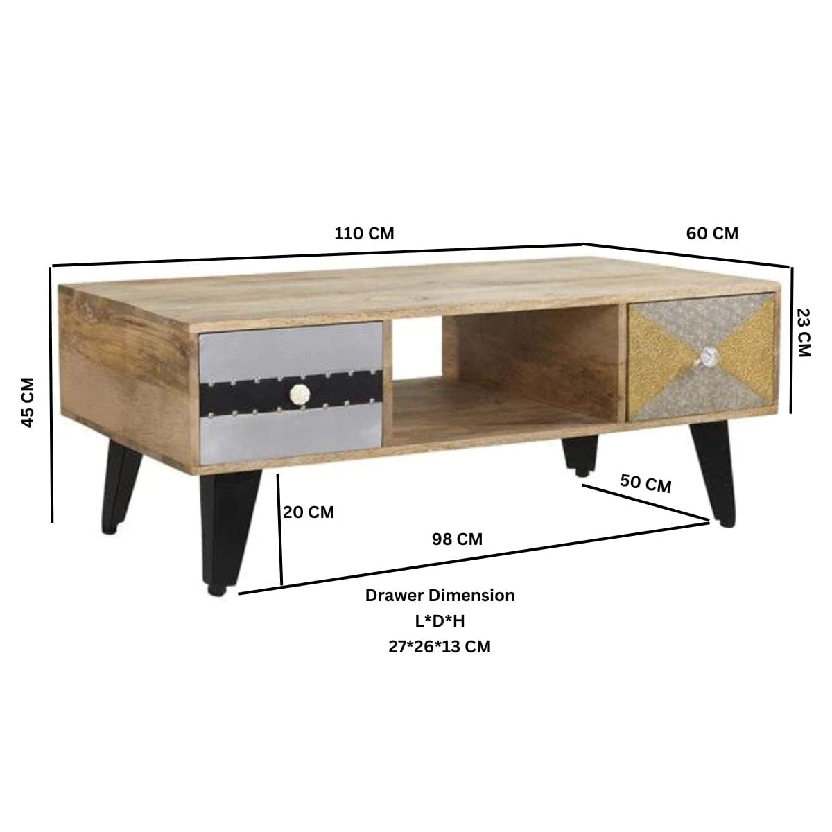 Donegal Wooden 4 Drawer Coffee Table