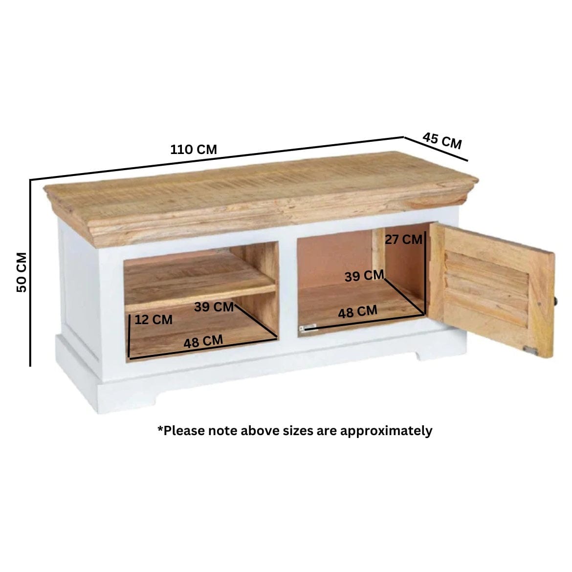 Doonbeg 110cm Wooden TV Media Unit Cabinet
