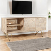 Galway 140cm Wooden Light Gold TV Media Unit
