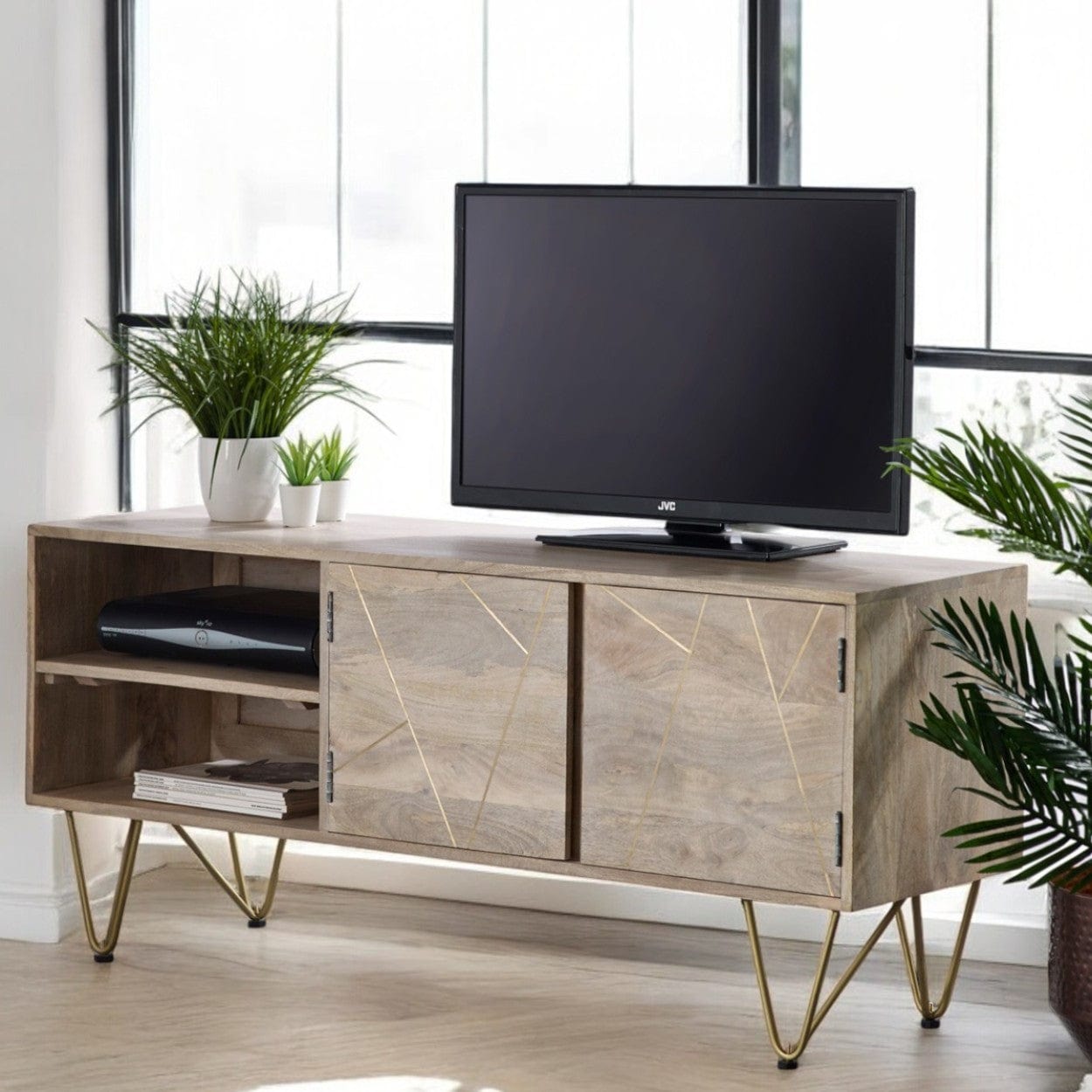 Galway 140cm Wooden Light Gold TV Media Unit