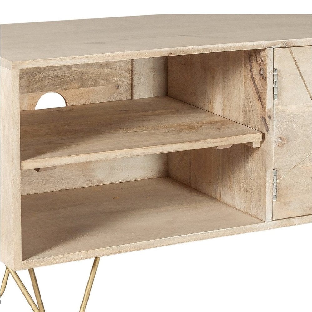 Galway 140cm Wooden Light Gold TV Media Unit