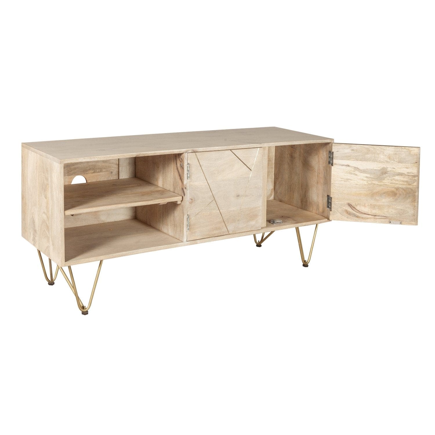 Galway 140cm Wooden Light Gold TV Media Unit
