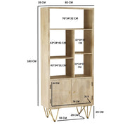 Galway Light Gold 2 Door Wooden Bookcase