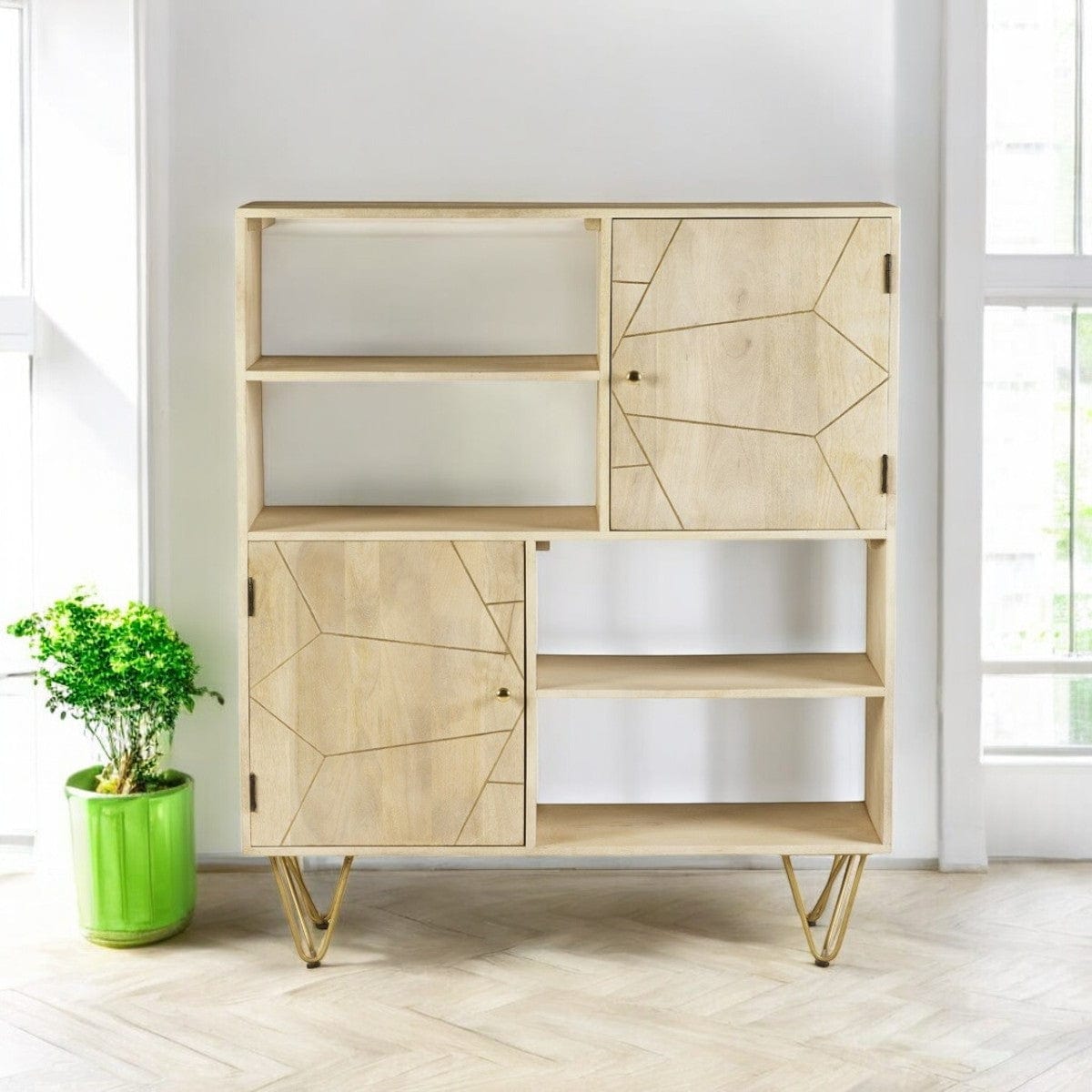 Galway Light Gold Wooden Display Cabinet