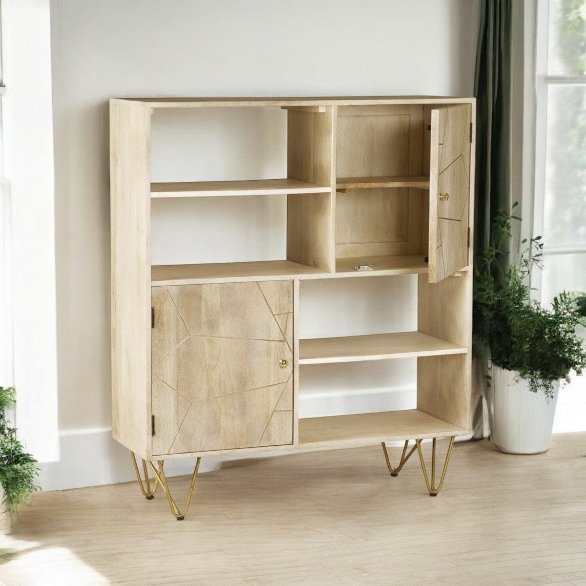 Galway Light Gold Wooden Display Cabinet