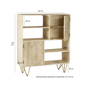 Galway Light Gold Wooden Display Cabinet