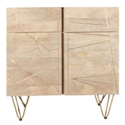 Galway Wooden Light Gold 2 Doors 90cm Sideboard