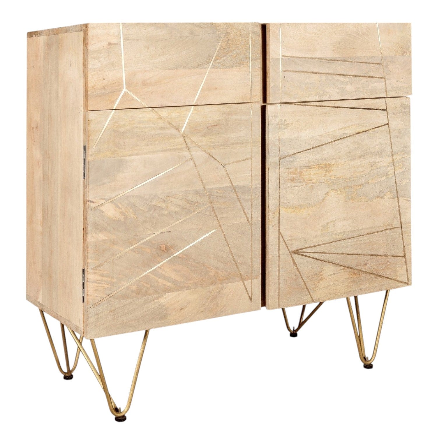 Galway Wooden Light Gold 2 Doors 90cm Sideboard