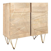 Galway Wooden Light Gold 2 Doors 90cm Sideboard