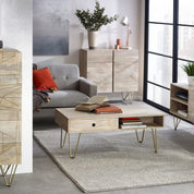 Galway Wooden Light Gold 2 Doors 90cm Sideboard