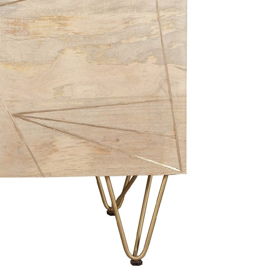 Galway Wooden Light Gold 2 Doors 90cm Sideboard