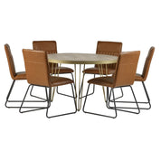 Galway Wooden Light Gold Round 120cm Dining Table
