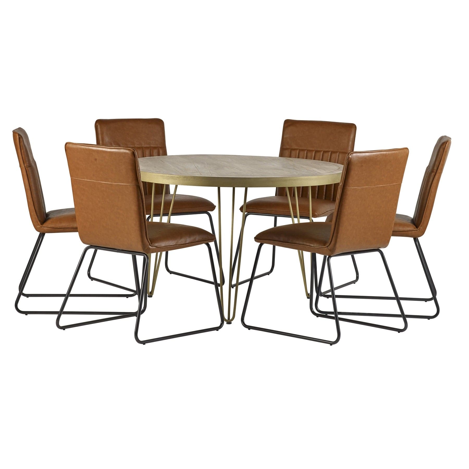 Galway Wooden Light Gold Round 120cm Dining Table