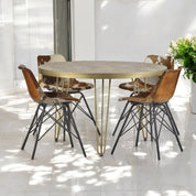 Galway Wooden Light Gold Round 120cm Dining Table