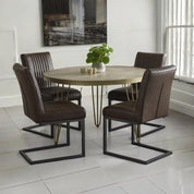 Galway Wooden Light Gold Round 120cm Dining Table