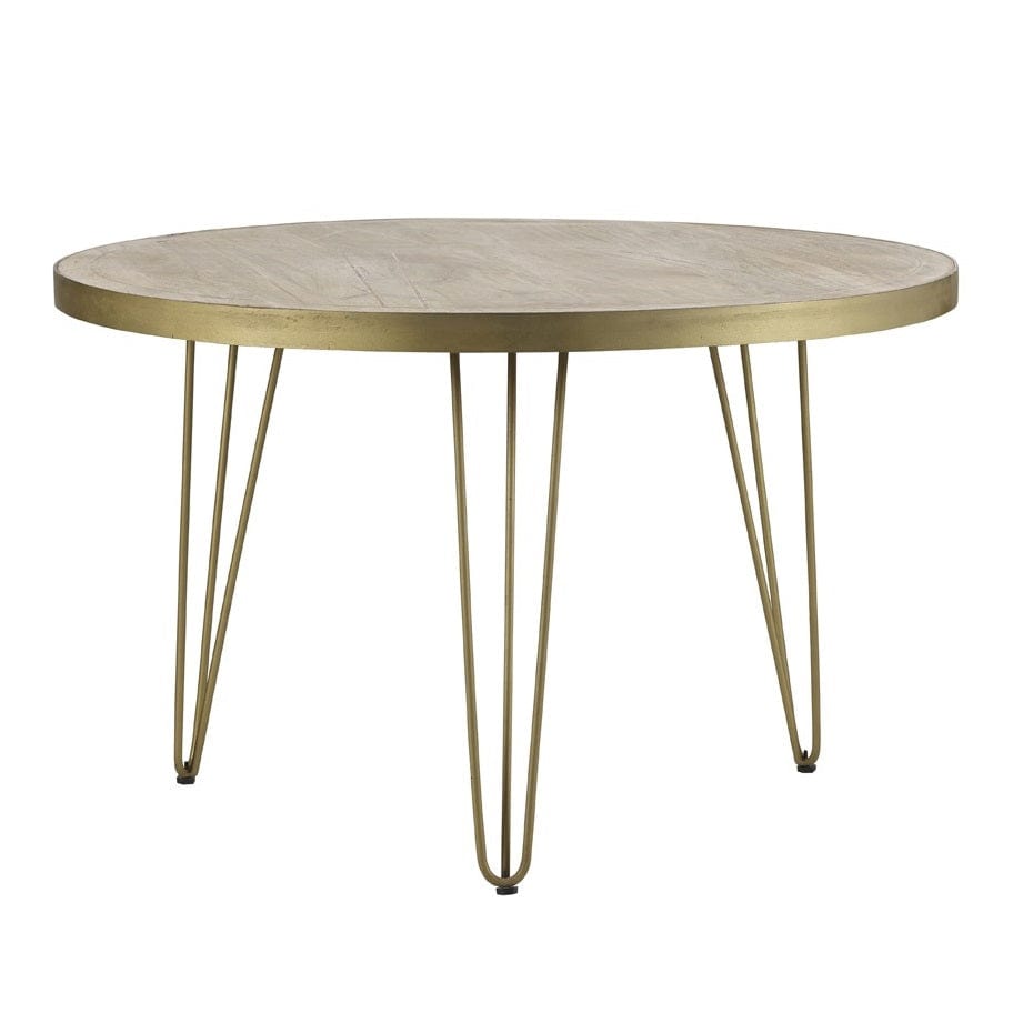 Galway Wooden Light Gold Round 120cm Dining Table