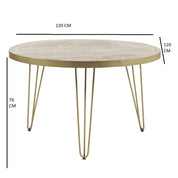 Galway Wooden Light Gold Round 120cm Dining Table