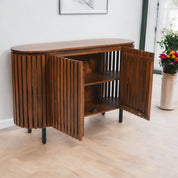Glenariff Wooden Slatted 2 Doors 135cm Sideboard