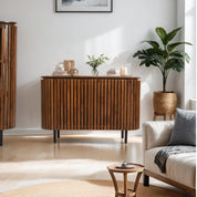 Glenariff Wooden Slatted 2 Doors 135cm Sideboard