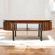 Glenariff Wooden Slatted Rectangular Coffee Table